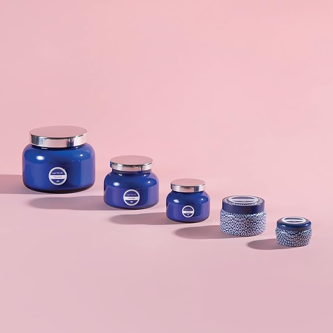 Capri Blue Signature Jar Candles - Long Lasting Soy Wax Blend - Luxury Tropical Scented Candles - Comes in Blue Decorative Glass Jar (Coconut Santal, 19 oz)