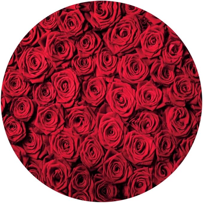 Laeacco 7.2x7.2ft Red Rose Round Backdrop Romantic Rose Flowers Wall Circle Backdrop Cover Couple Lovers Portrait Photography Background for Wedding Bridal Baby Shower Birthday Party Booth Prop
