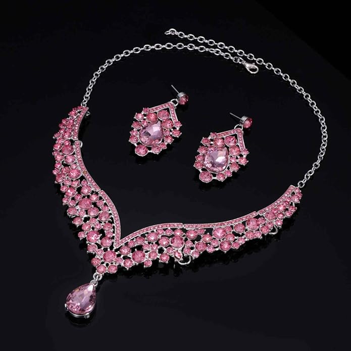 Kamirola Tiaras and Crowns for Women,Tiaras Earrings Necklace, Crystal Bridal Jewelry Set, Costume Party Halloween Prom Pageant Jewelry for Women (TR28)
