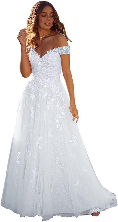 Boho Lace Wedding Dresses for Bride 2026 Tulle Long Sleeve Wedding Dress Ball Gowns Satin Mermaid Bridal Gown