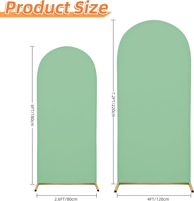 Wedding Arch Cover 7.2FT 6FT Arch Backdrop Cover Spandex Fitted Arch Cover for Round Top Chiara Backdrop Stand Covers for Wedding Birthday Party Baby Shower Banquet Ceremony Decoration