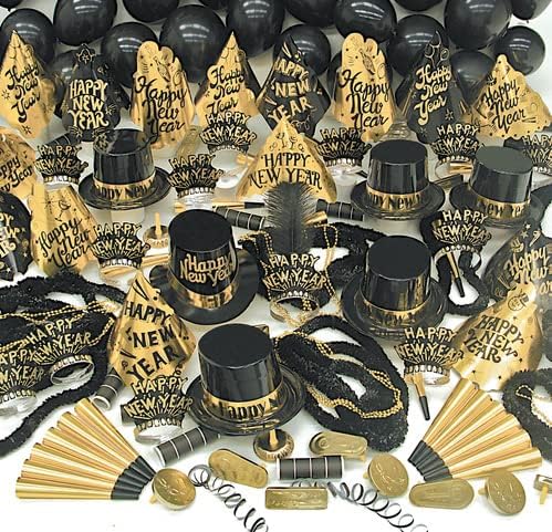 Crown Display New Years Party Favors 2026 200 Person Gold Sensation Top Hats Tiaras Horns Noise Makers New Year Eve Hats Happy New Year Hats Decorations 2026 New Years Eve Party Favors