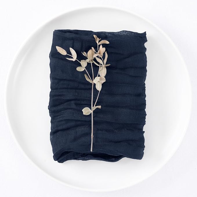 50 Pack Navy Blue Cheesecloth Napkins Spring Cloth Napkins Set of 50 Navy Dinner Napkins Bulk 21x21 Inches for Wedding Bridal Shower Baby Shower Valentine's Day
