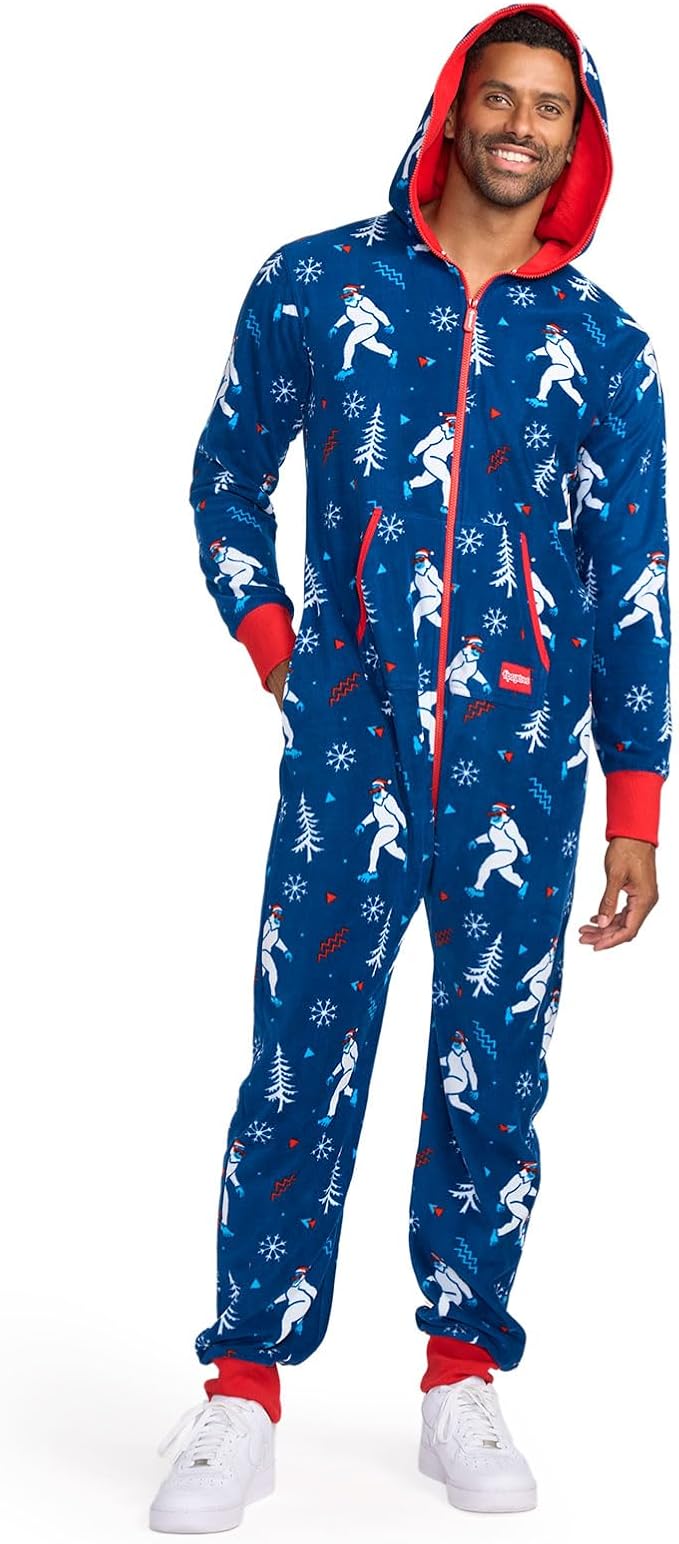 Tipsy Elves Christmas Onesies for Adults - Comfy Unisex Matching Holiday Jumpsuits with Convenient Pockets