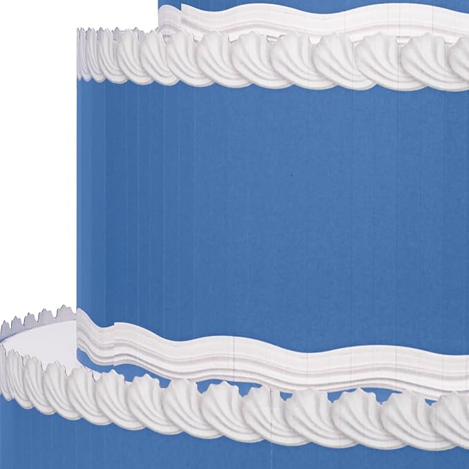 Anderson's Blue & White Personalized Pop-Out Birthday Cake, Life-Size Faux Cake with Fun Font, Custom Name, Surprise Reveal Prop for Milestone Parties, Photo Ops, Store or Business Events, 4'x4'