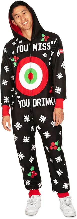 Tipsy Elves Christmas Onesies for Adults - Comfy Unisex Matching Holiday Jumpsuits with Convenient Pockets