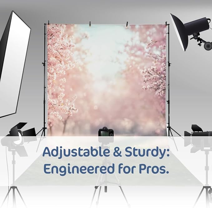 Kate Backdrop Stand Kit for Photography, 10x8.5ft(WxH) Adjustable Heavy Duty Photo Background Stand with 8 Clamps and 2 Sandbags, Back Drop Support System Stand for Backdrop Parties