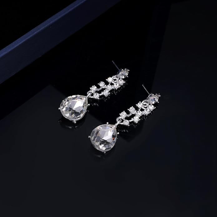 Kamirola Tiaras and Crowns for Women,Tiaras Earrings Necklace, Crystal Bridal Jewelry Set（TR83