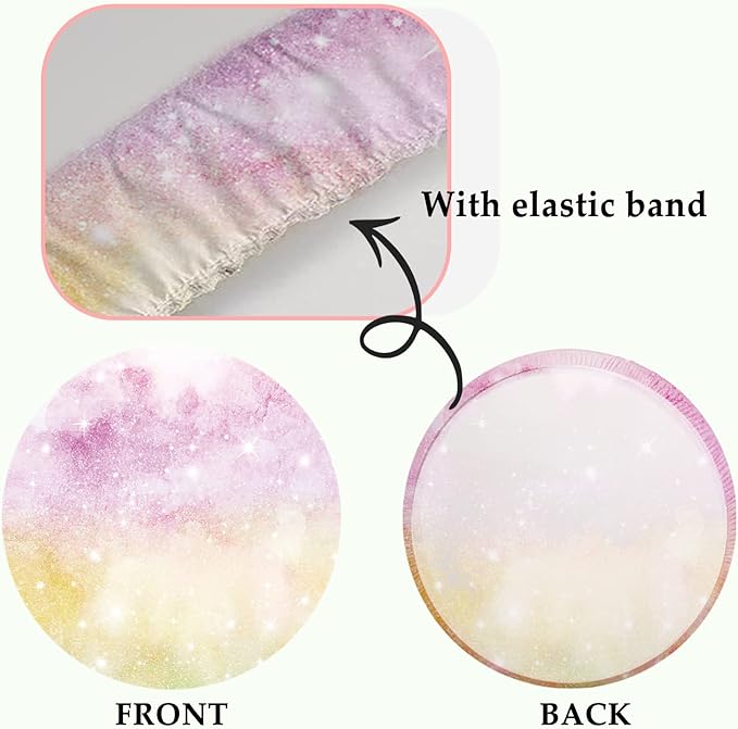 OERJU Happy Birthday Round Backdrop Cover Rustic Wood Purple Floral Flowers Birthday Background for Photography Girls Women Birthday Party Circle Backdrop Cover Cake Table Decoration 6.5x6.5ft