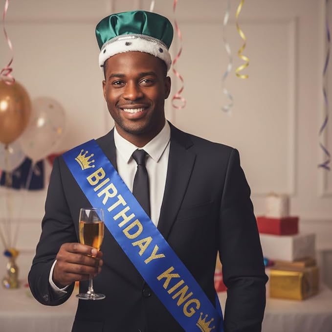 Anderson's Satin Crown with Silver Trim and Faux Fur, King Crown For Prom, Homecoming, Royalty, Mardi Gras, Birthday, Party