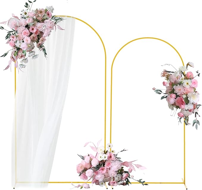 Bazen Wedding Arch Backdrop Stand 7.2FT, 6.6FT Set of 2 Metal Arch Backdrop Stand for Birthday Party Wedding Ceremony Bridal Baby Shower Banquet Party Event Decor
