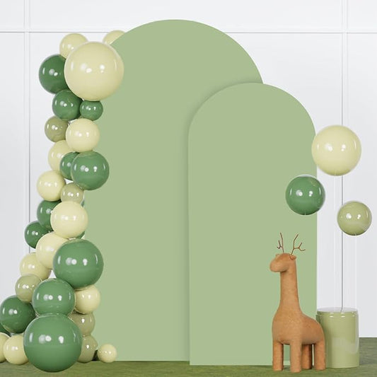 Wedding Arch Cover Set of 2 Sage Green Arch Backdrop Cover 6 7.2FT Spandex Arch Backdrop Covers for Arch Stand Round Top Arched Backdrop Cover Arch Cover Stretchy Backdrop for Wedding Party
