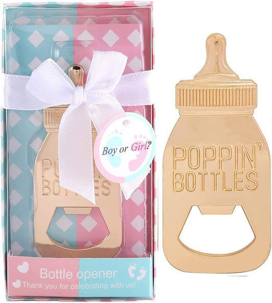 24pcs Bottle Opener Baby Shower Favor for Guest,Boy or Girl Gender Reveal Party Favors Baby Shower Decorations Gender Reveal Party Souvenir Return Gift & Supplies (Blue and Pink, 24)
