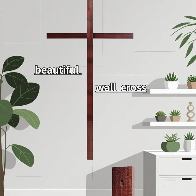 Rozozo Assembly Maximum 71Inch(180cm) Adjustable Large Wooden Handmade Cross,Oversized Stand Tall Yard Cros,Wall Cross Decoration,Catholic Easter Wedding Christmas Outdoor Cross-2