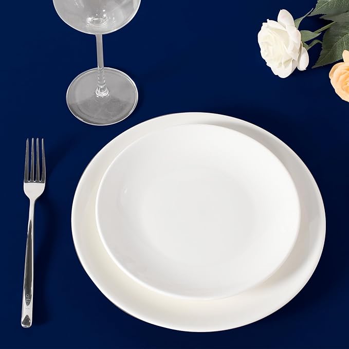 sancua Round Tablecloth 108 Inch Diameter, 6 Pack - Circle Polyester Fabric Table Cloth for Wedding Party Reception Banquet Birthday, Washable Formal Table Cover (Fit 42-96 Inch Tables), Navy Blue