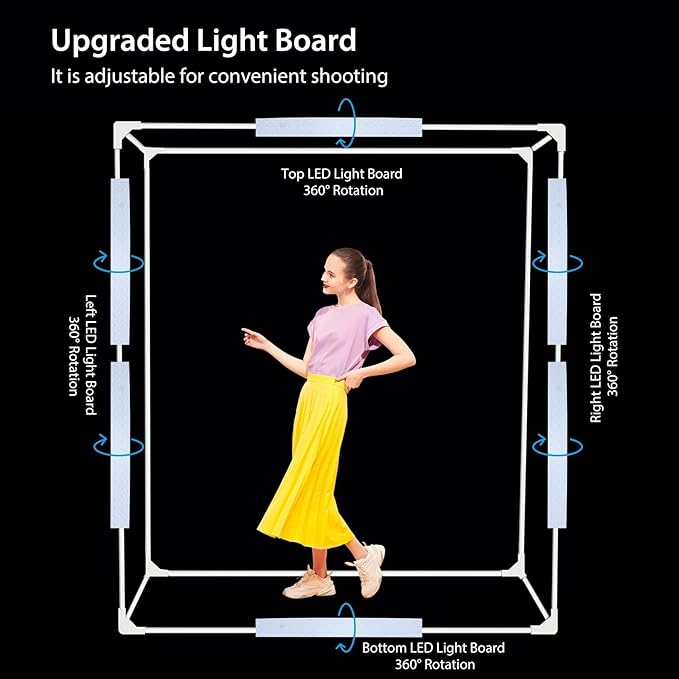 PULUZ Professional Large Photo Light Box Photography Studio, 47x31x78inch Large Lightbox Photo Video Continuous Lighting Softbox Shooting Tent Kit with 2 Colors PVC Backdrops