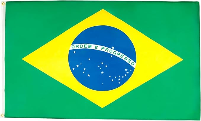 AZ FLAG - Brazil Flag - Large 5x8 Ft - 100D Polyester Brazilian Big Banner with Two Metal Grommets - Fade Resistant - Vivid Colors - 5' x 8' Feet - 250x150 Cm