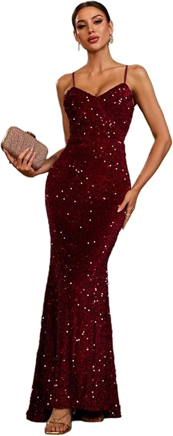 Evening Formal Dresses for Women Sequin Prom Wedding Guest Cocktail Dress Party Sexy Maxi Elegant Bodycon Night Gown