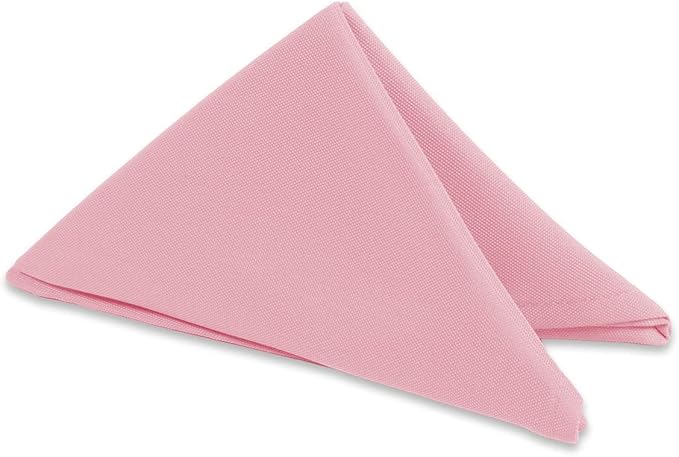 Polyester Cloth Napkins - Washable Soft Table Linens - Durable & Elegant for Dining, Restaurants, Weddings, Events, Rentals, Banquets, & Parties - Premium Quality Set of 100, Pink, 17"x17"