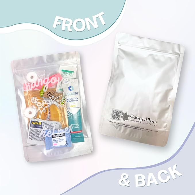 Hangover Kit (5 Pack) Pre Filled Party Favors, Goodie Bags, Gift for Bachelorette, Wedding, 21st Birthday, Girls Trip and All Celebrations