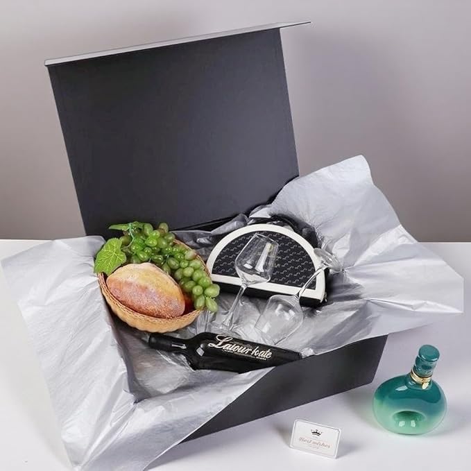 UoeRing 2 Pack Extra Large Black Gift Box 17x14.5x6 inch Luxury Gift Box for Presents with Magnetic Closure Lid Collapsible,Birthday,Christmas,Contains Card, Ribbon,Tissue Paper,Shredded Paper Filler