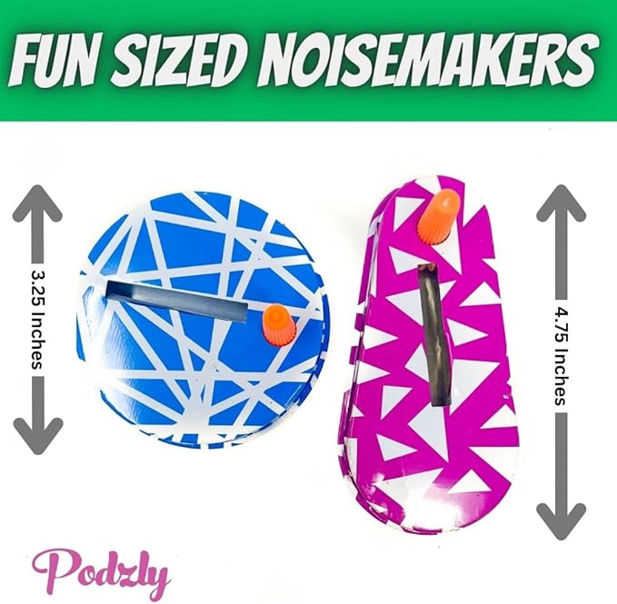 50 Noise Makers - Bulk Matraca Spinning Ratchet Noisemakers - Metallic New Years Eve Party, Football Game and Purim Graggers Party Supply
