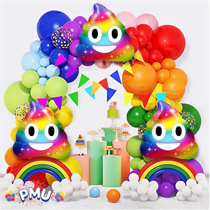PMU Valentines Day Mylar - Foil Balloons for Special Events, Rainbow Pooh LoL 30 Inch Balloon Photo Props Party Decoration and Accessories (25/Pkg) Pkg/1