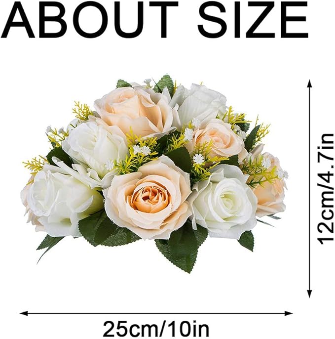 Sziqiqi Pack of 10 Fake Flower, Silk Rose Flowers, Suit for Wedding/Party Centerpiece Road Lead Flower Rack Decorations, 10 Pieces