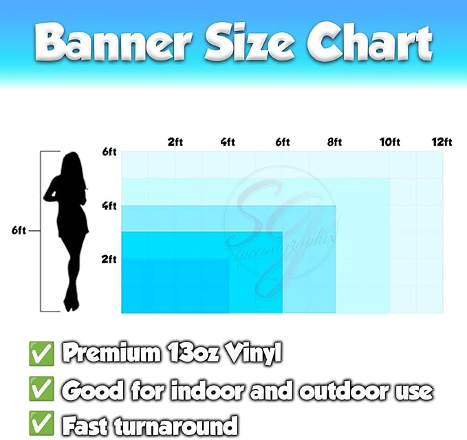 Custom Design - Any Size Vinyl Banner - Full Color - Made in USA - Business, Storefront, Birthday Party, Graduation, Outdoor Events, Garage, Shop, Baby Shower, Backdrop - Fast Turnaround (3' x 3')