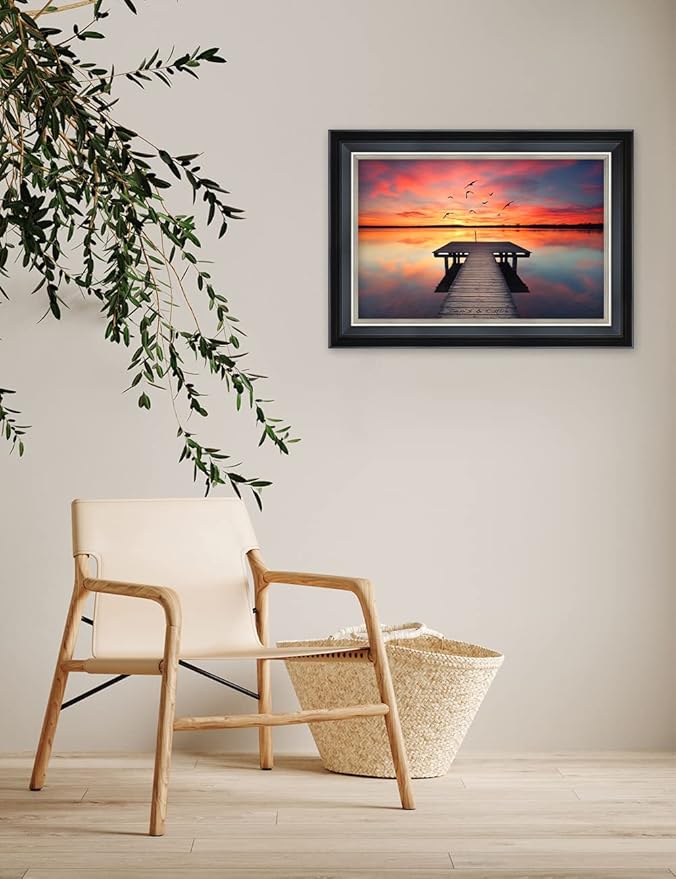 IPIC - Our Own Sunset Personalized Framed Wall Art with Names and Date on, Giclee Prints with Solid Wood Frame, Customized Gift and Memorial Gifts for Wedding Anniversary.