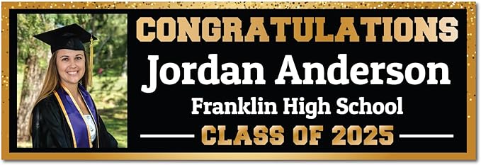 Personalized Graduation Photo Banner - Class of 2024 Custom Photo and Name - Milweb1 (2'x6')