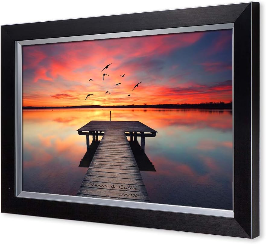 IPIC - Our Own Sunset Personalized Artwork with Names, Customized Gift for Anniversary. Giclee Wallart with High Grade Frame. Picture Size: 24x16