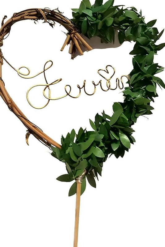 Personalized Any Name Cake Topper for Forest Theme Rustic Weddings, Anniversary Party