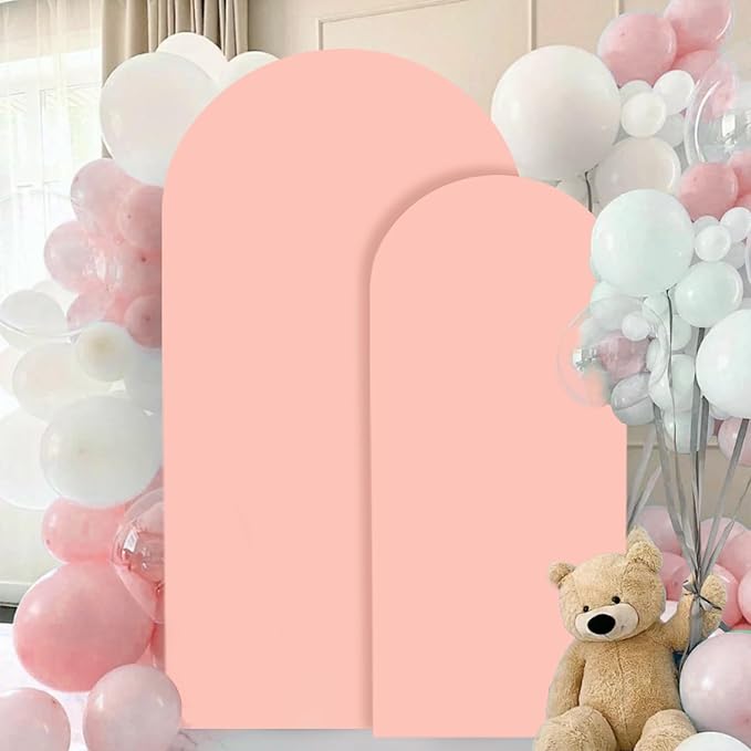Wedding Arch Cover Set of 2 Rose Arch Cover Spandex Arched Backdrop Cover Chiara Wall Backdrop Covers for Garden Arches Frame Arch Fabric Covers 6FT 7.2FT for Bridal Shower Ceremony Decor