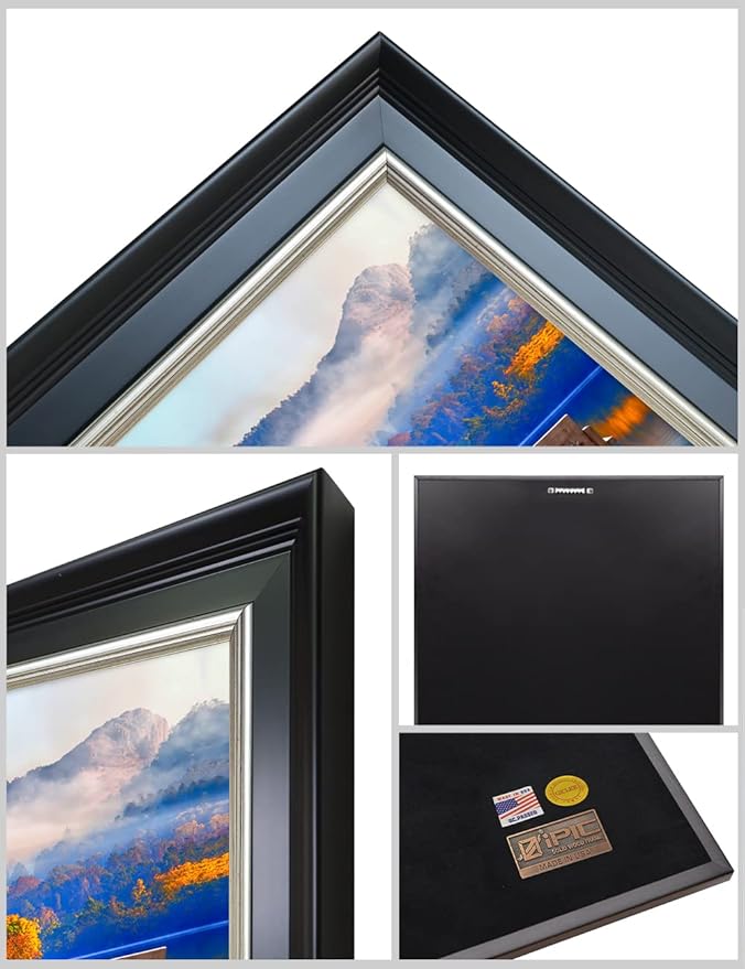 IPIC - Grow Old Together, Personalized Framed Wall Art with Names and Date on, Giclee Prints Framed with Solid Wood, Custom Memorial Gifts for Wedding Anniversary. Total Size: 27.25" W x 19.25" H