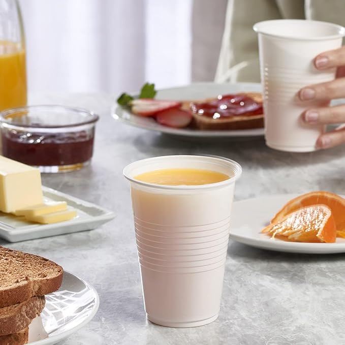 Comfy Package White Plastic Cups - Cold White Cups for Parties, Disposable Drinking Cups for All occasions (9oz., 2000, Count)