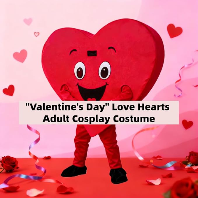 Adult Heart Costume for Valentine's Day, Weddings, Proposals, Halloween Parties, Red Heart Cosplay Costume