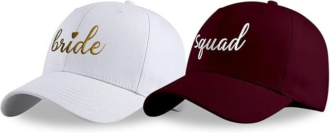 LADY&HOME Bachelor/Bachelorette Party Baseball Hats Set, Embroidered Adjustable Cotton Truck Caps