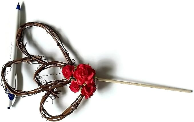 Rustic Wedding Cake Topper with Red Roses