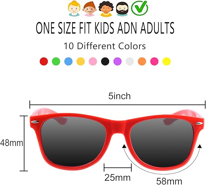 FEPITO 100 Pack Sunglasses Party Favors Bulk for Beach Birthday Party Pool Wedding Party Supplies, 10 Colors
