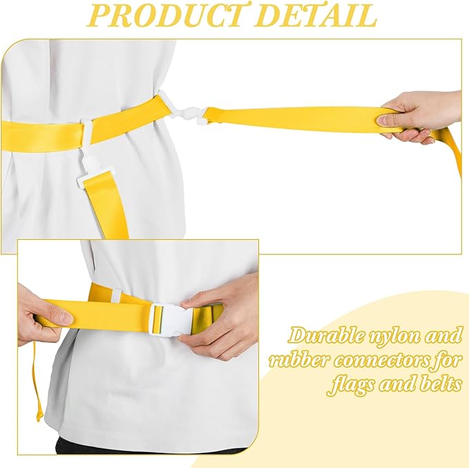 Peryiter 2/12/24/36 Player Flag Football Belt, Adjustable Football Belts and Flags for Kids Youth Adult Sport Team Training