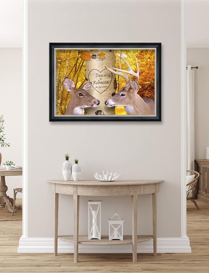 IPIC - Oh My Dear,Personalized Ideal Gift Custom Framed Wall Art with Names and Date, Giclee Prints with Solid Wood Frame, Unique and Memorable Present. Wall Art for Home Decor.