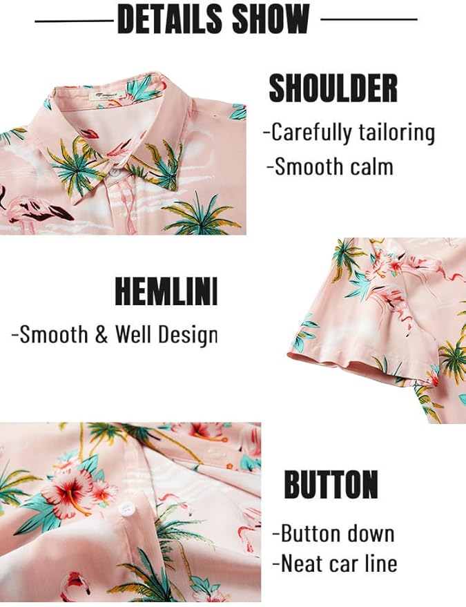 EISHOPEER Men's Flower Hawaiian Sets Casual Short Sleeve Shirt and Shorts Suits Outfits with Bucket Hats