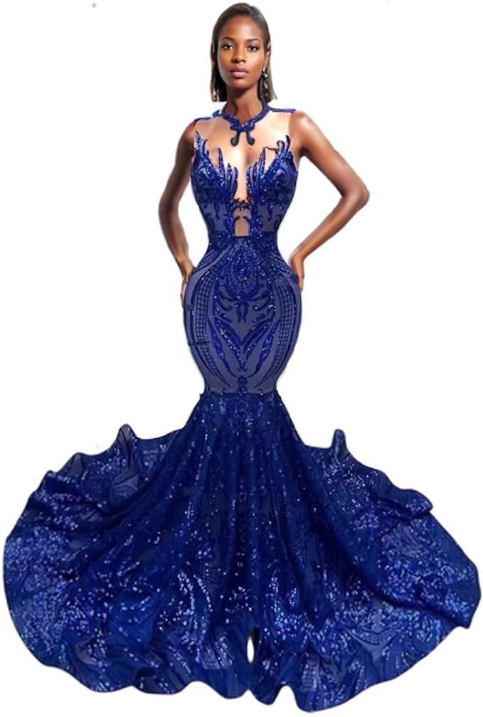 Keting Shiny Sequined Mermaid Women's Prom Party Evening Gala Dress Pageant Celebrity Gown