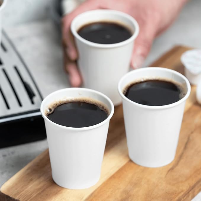 Karat 6 oz Paper Coffee Cup [1,000 ct] White Small Disposable Cup for Hot/ Cold Drinks and Beverages (C-K506W)