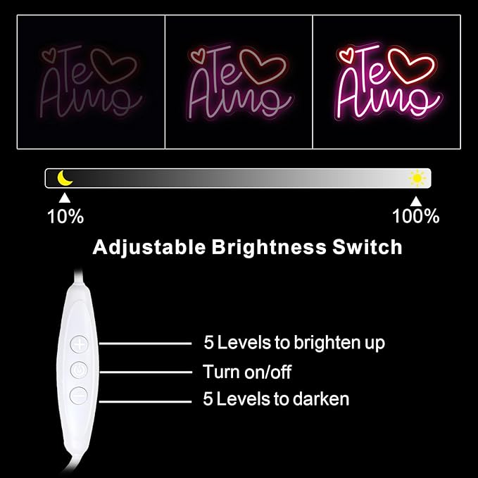 Te Amo Neon Sign for Wall Decor, Romantic Handwritten LED Neon Light for Bedroom & Romantic Night, Heartfelt Neon Wall Art for Anniversary & Valentine’s Day Decor 15.8"x11.4"