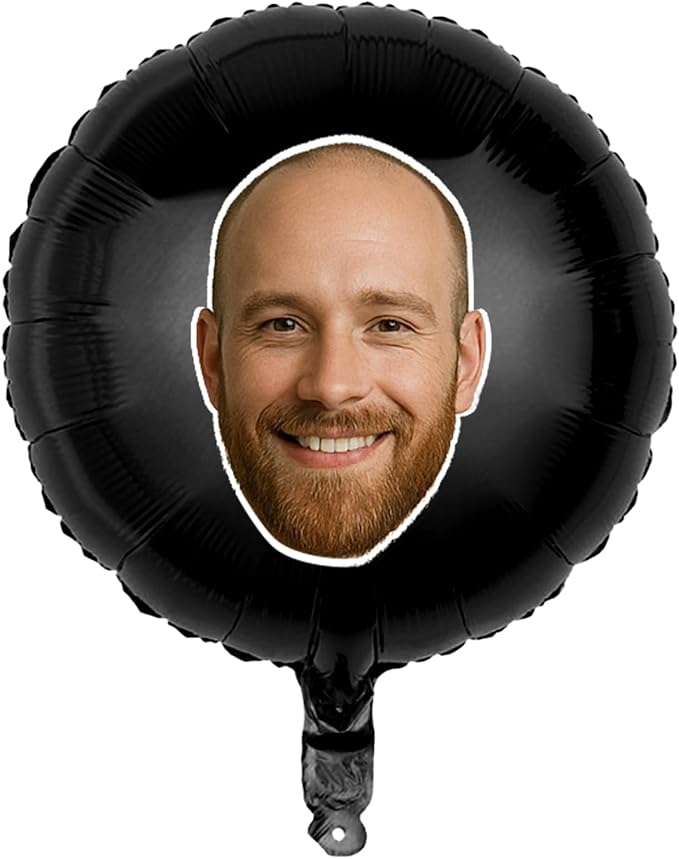 20 Pcs18 inch Custom Foil Balloons with Picture – Heart, Star, or Round – Personalized with Photo, Text, or Logo – Full-Color Print for Birthday, Memorial, Party, or Event Decor (round)