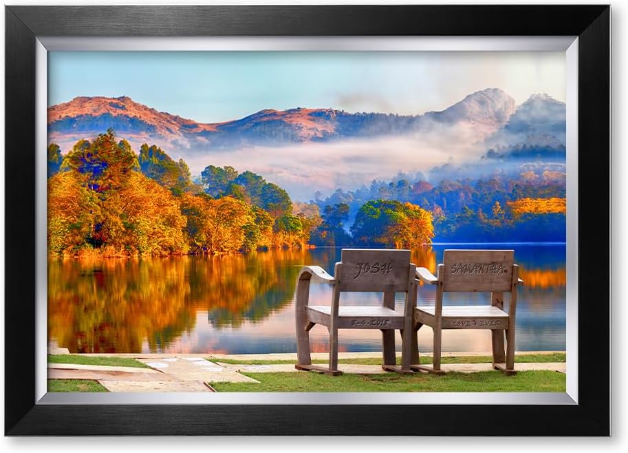 IPIC - Grow Old Together, Personalized Canvas Wall Art with Names and Date on for Home Decor, Customized Gift for Anniversary,Wedding,Birthday and Holidays.