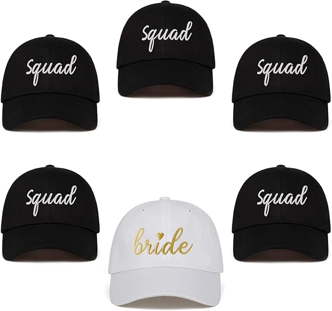 LADY&HOME Bachelor/Bachelorette Party Baseball Hats Set, Embroidered Adjustable Cotton Truck Caps
