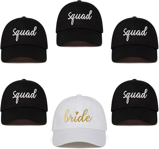 LADY&HOME Bachelor/Bachelorette Party Baseball Hats Set, Embroidered Adjustable Cotton Truck Caps